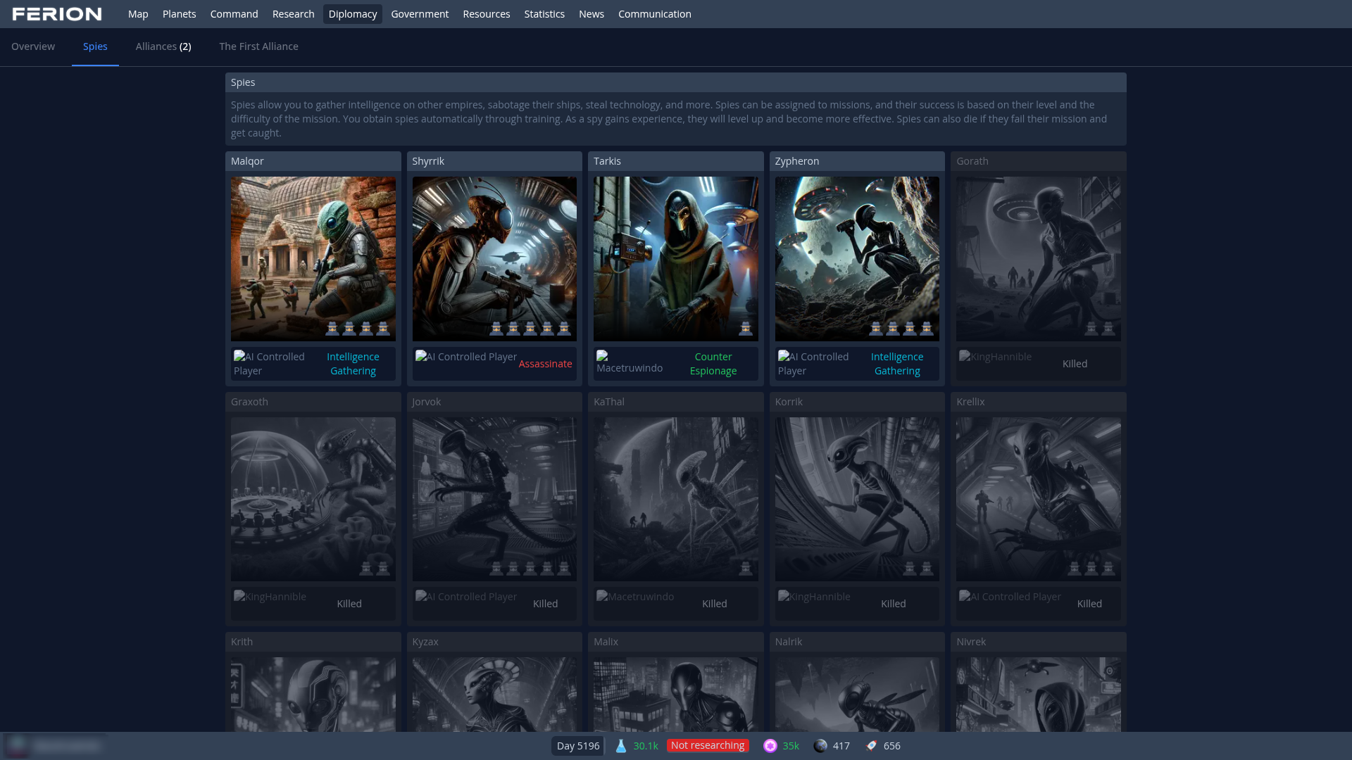 Spies Overview Screenshot